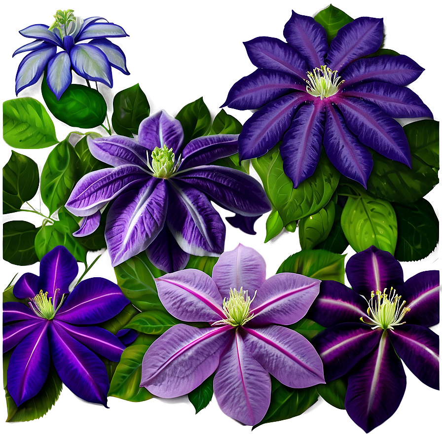 Clematis Flower Bush Png Siw79