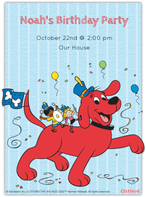 Clifford Birthday Party Invitation