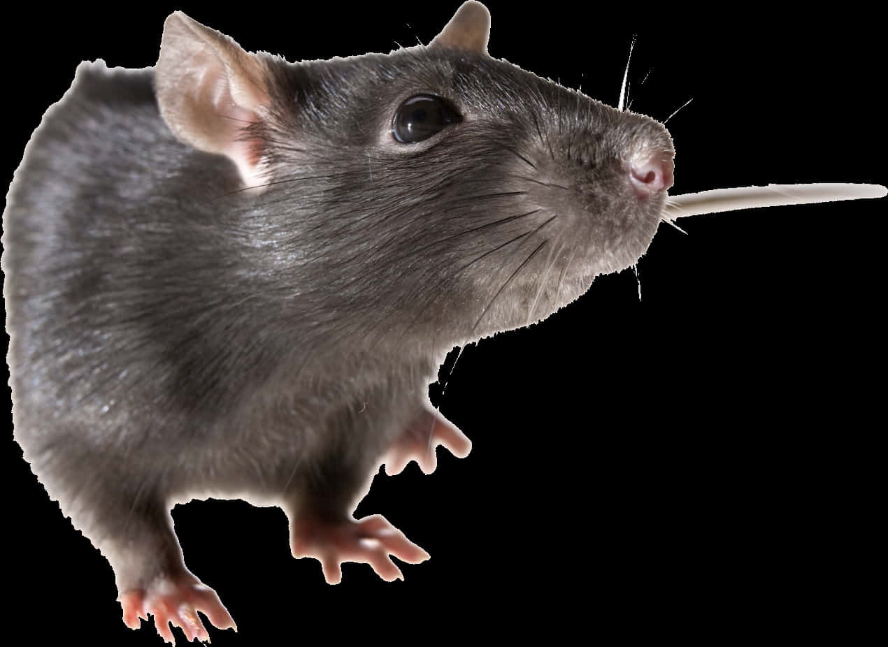 Close Up Black Rat Transparent Background