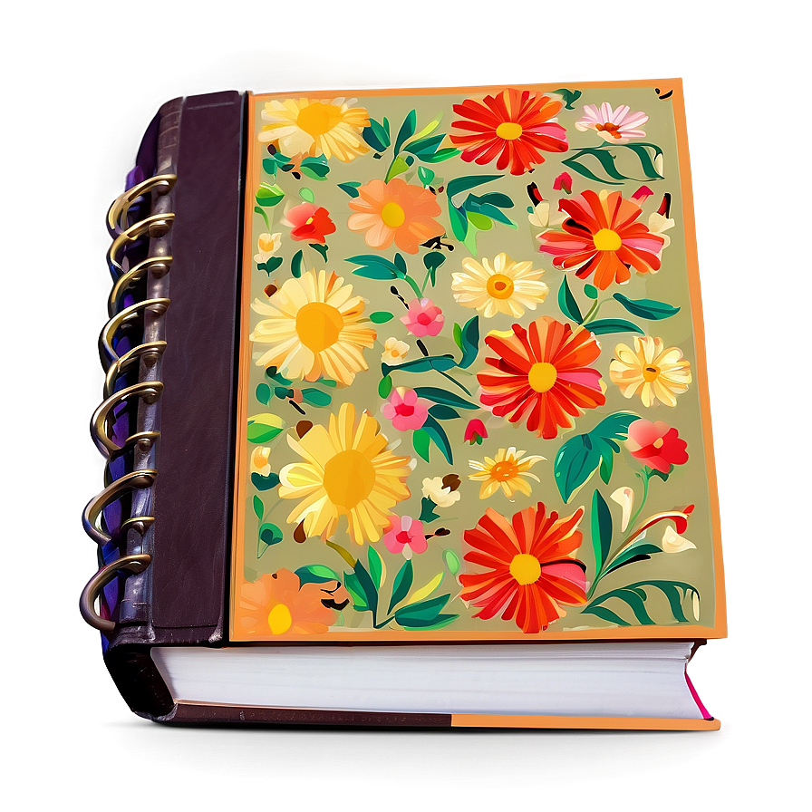 Closed Book With Floral Cover Png Okd21