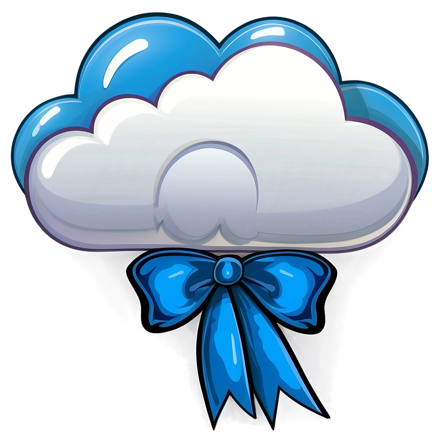 Cloud Cartoon With Bow Png Txy