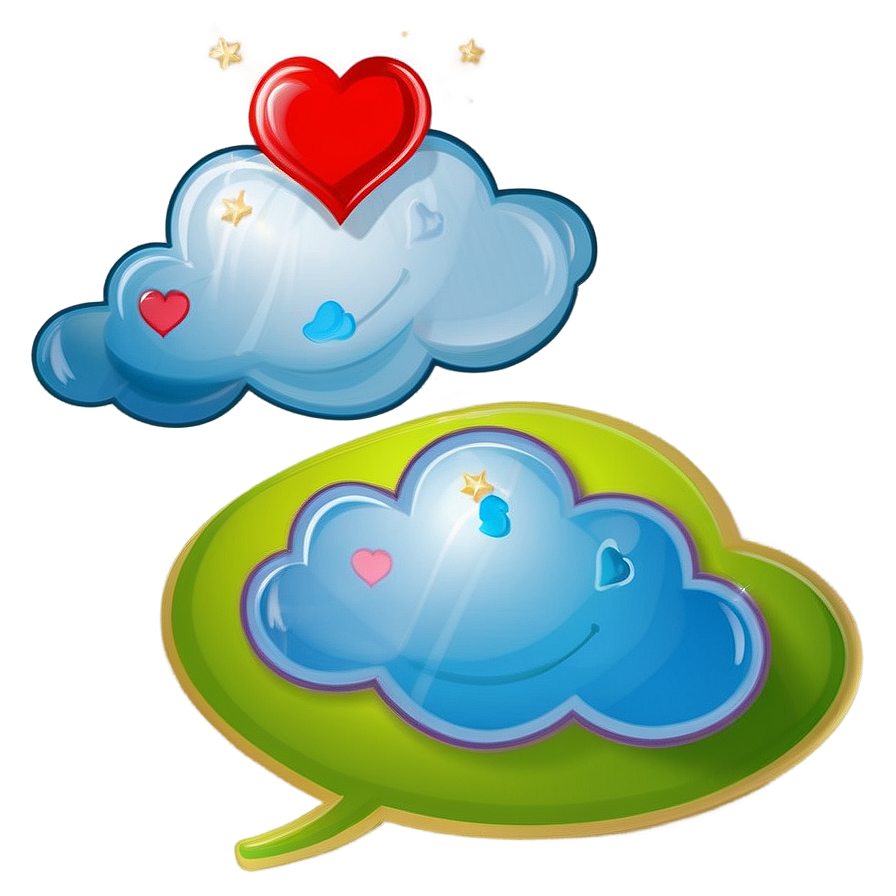 Cloud Cartoon With Heart Png 06122024