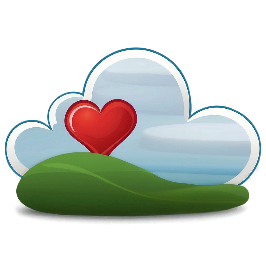 Cloud Cartoon With Heart Png Nee64