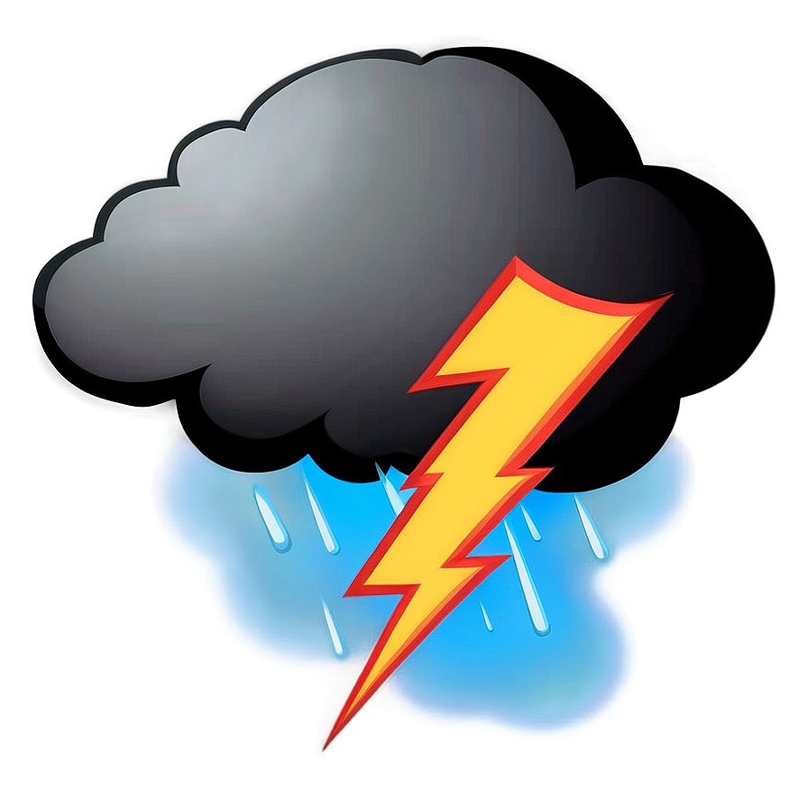 Cloud Cartoon With Lightning Bolt Png 06122024