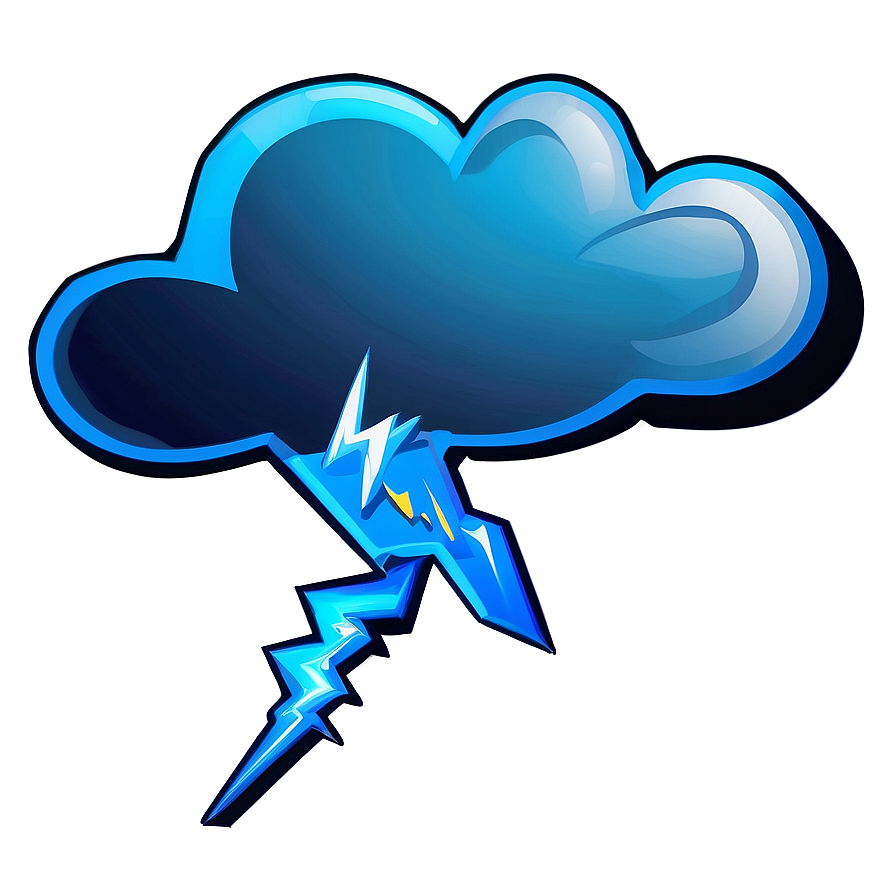 Cloud Cartoon With Lightning Bolt Png 06122024