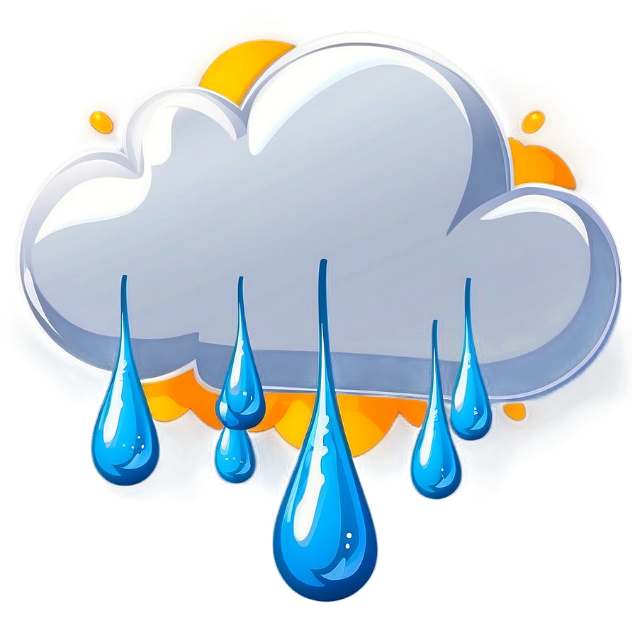 Cloud Cartoon With Raindrops Png 06122024