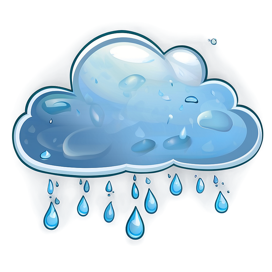 Cloud Cartoon With Raindrops Png 06122024