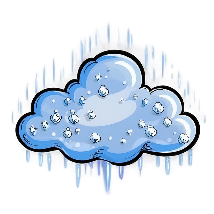 Cloud Cartoon With Snow Png 06122024