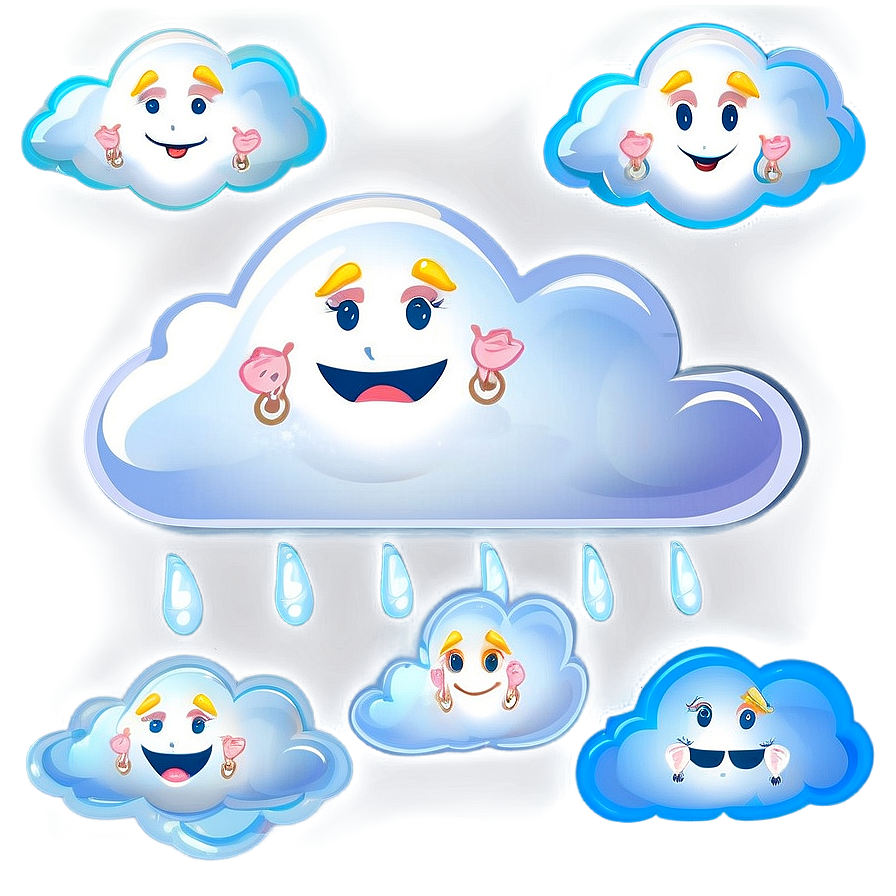 Cloud With Faces Clipart Png 05252024