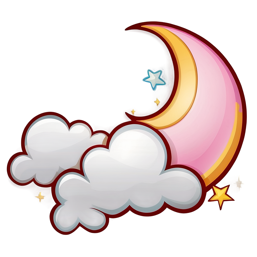 Cloud With Moon Clipart Png Qtp12