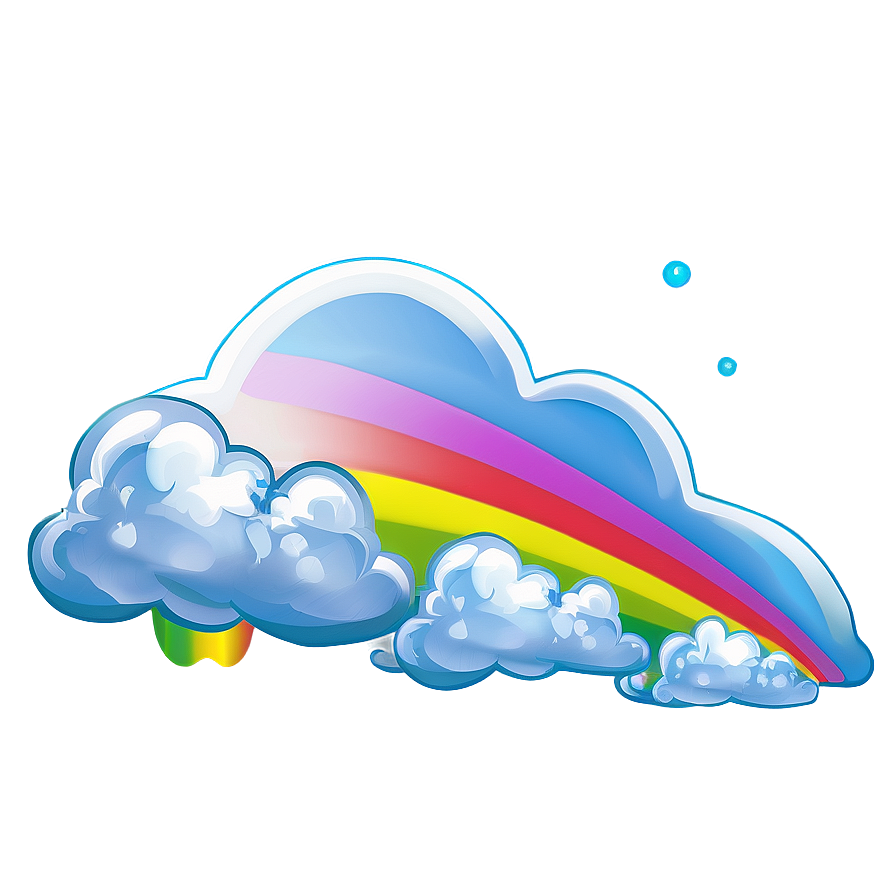 Cloud With Rainbow Tail Png Urt