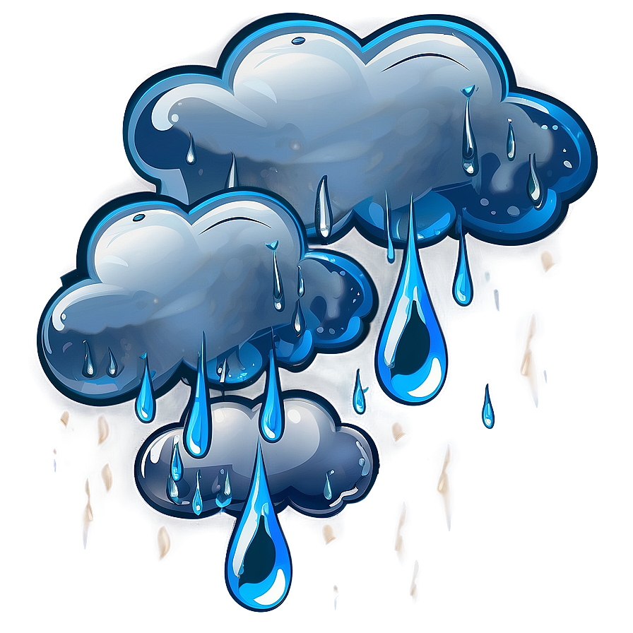 Cloud With Raindrops Clipart Png Qai