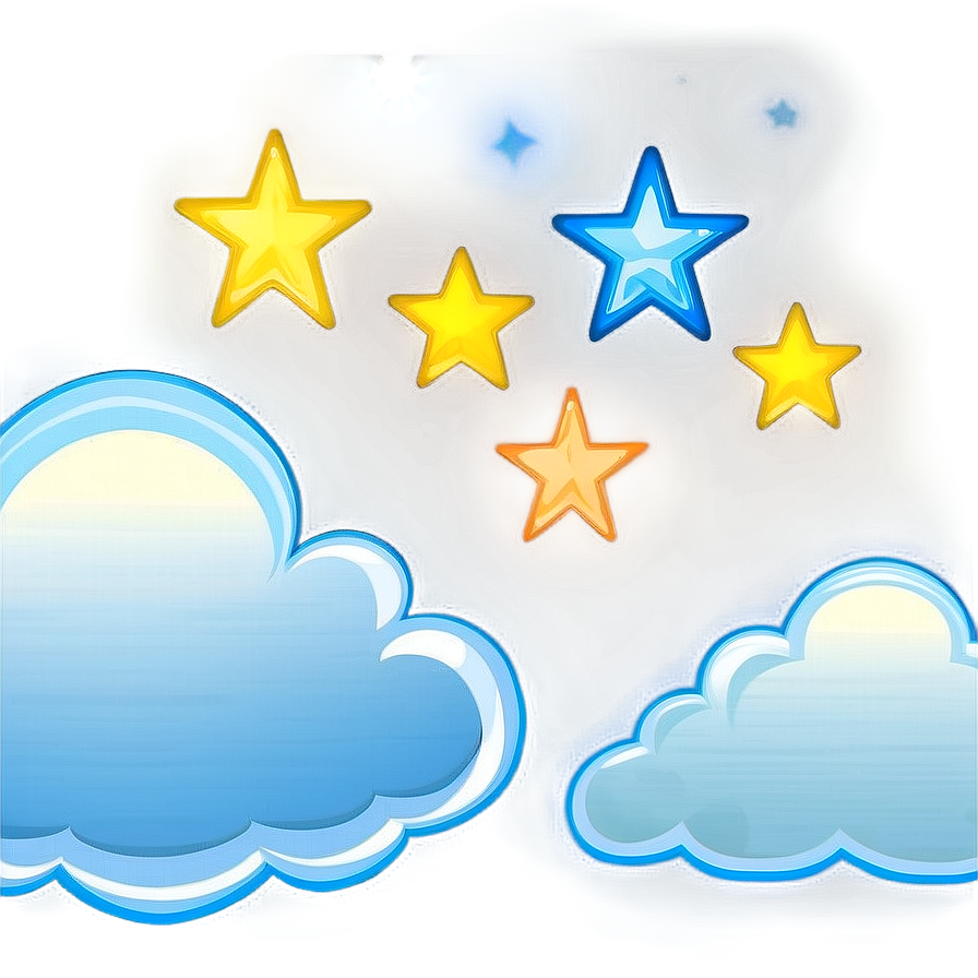 Cloud With Stars Clipart Png 05252024