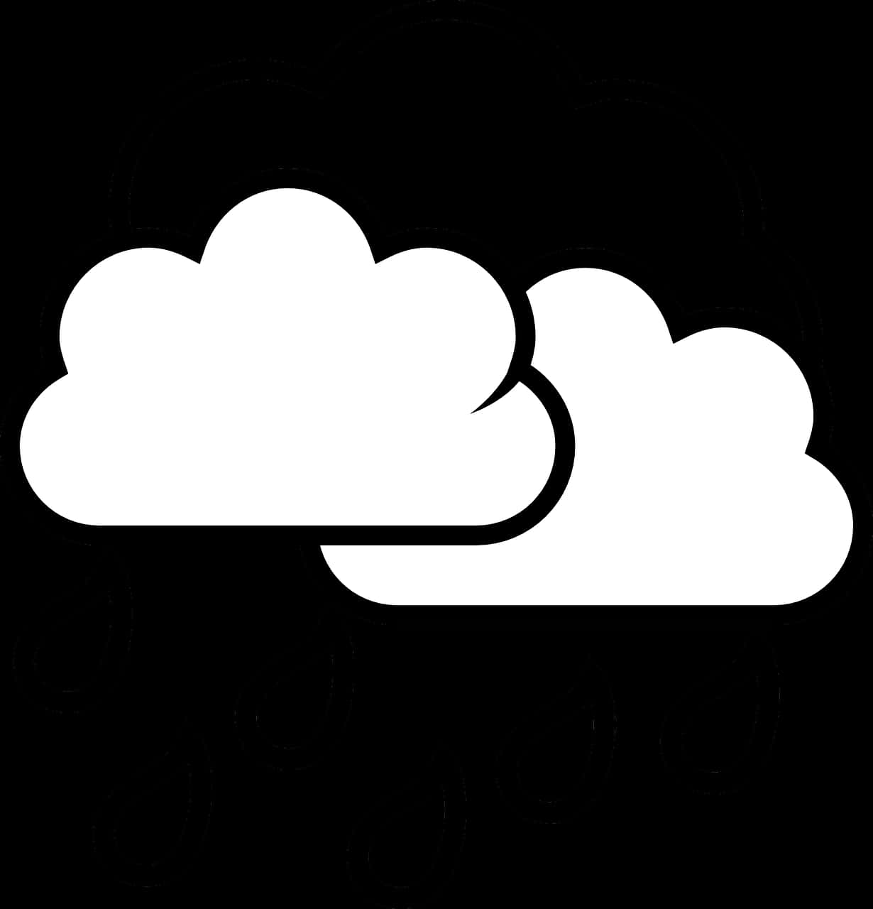 Clouds Icon Simple Black Background