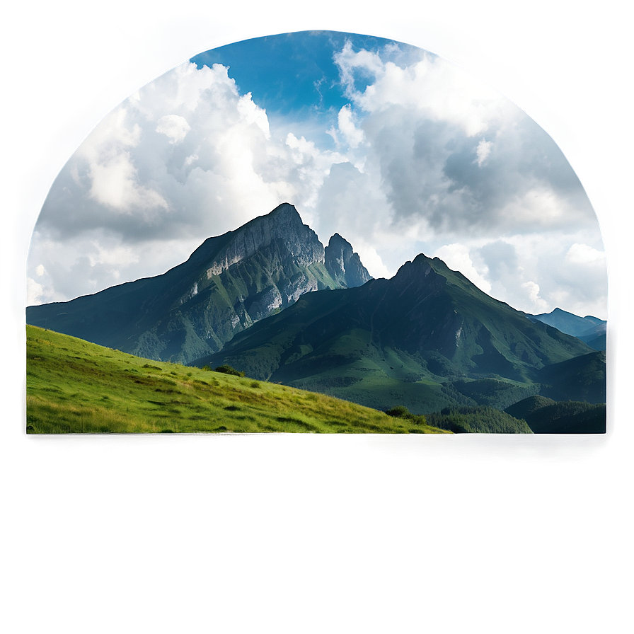 Cloudy Mountain Landscape Png Dxe43