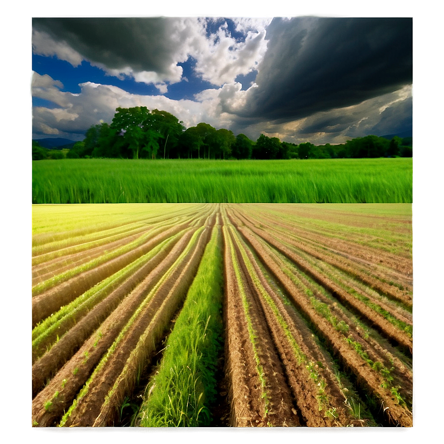 Cloudy Sky Over Fields Png 06252024