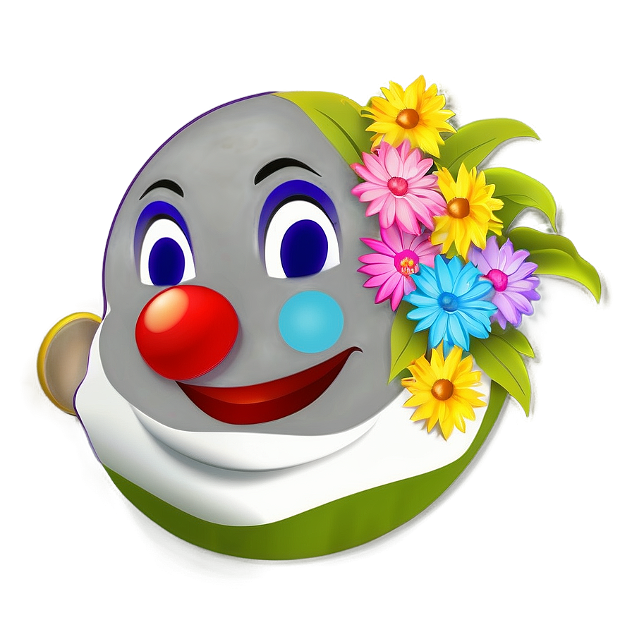 Clown Emoji With Flowers Png Jwy