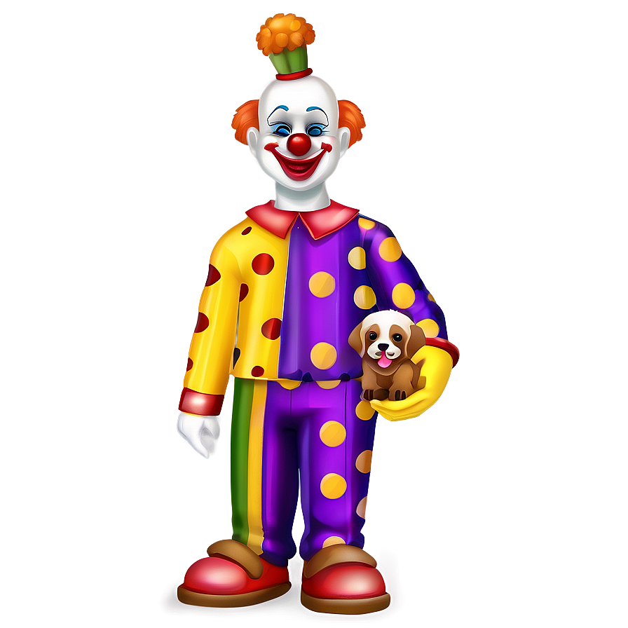 Clown Emoji With Puppies Png 05252024