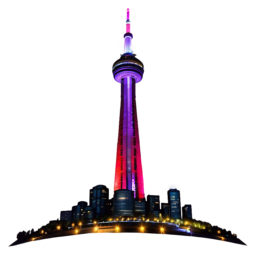 Cn Tower Vibrant Evening Png Lkl