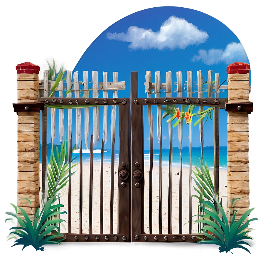 Coastal Beach House Gate Png Dhx24