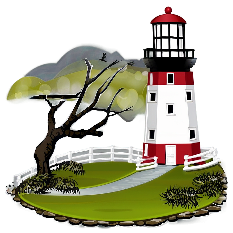 Coastal Lighthouse Scene Png Kgp97