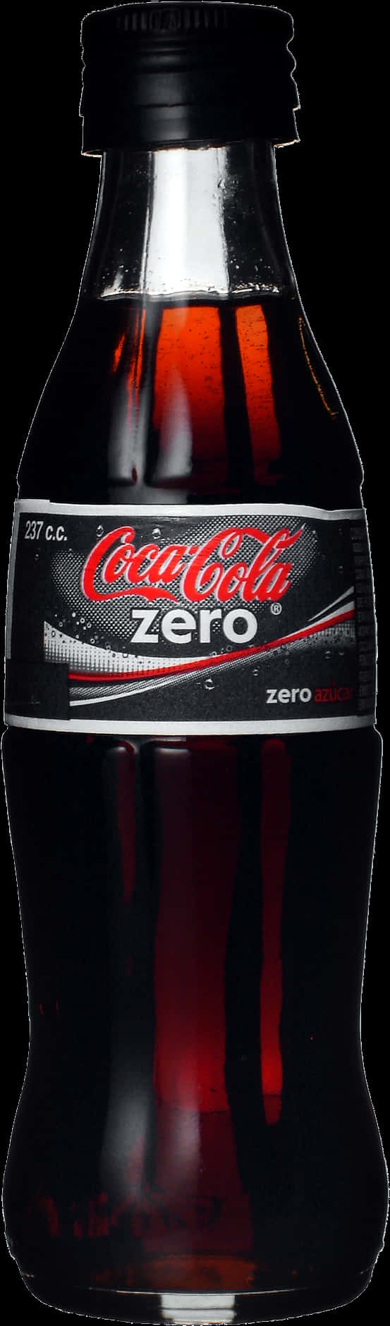 Coca Cola Zero Bottle Black Background