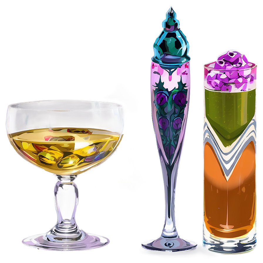 Cocktail Glass Set Png Ycs