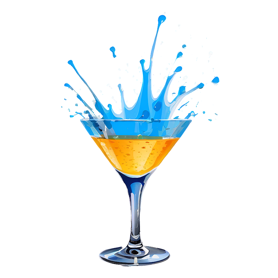 Cocktail Glass With Splash Png 19