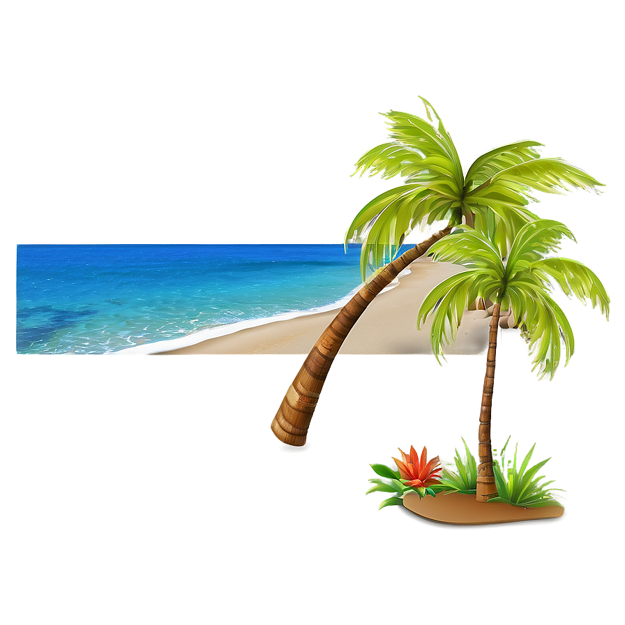 Coconut Tree And Beach Png 06202024