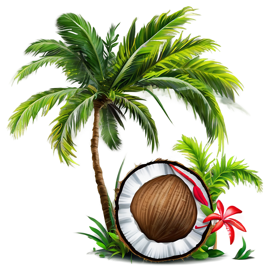 Coconut Tree And Sea Png Igw31