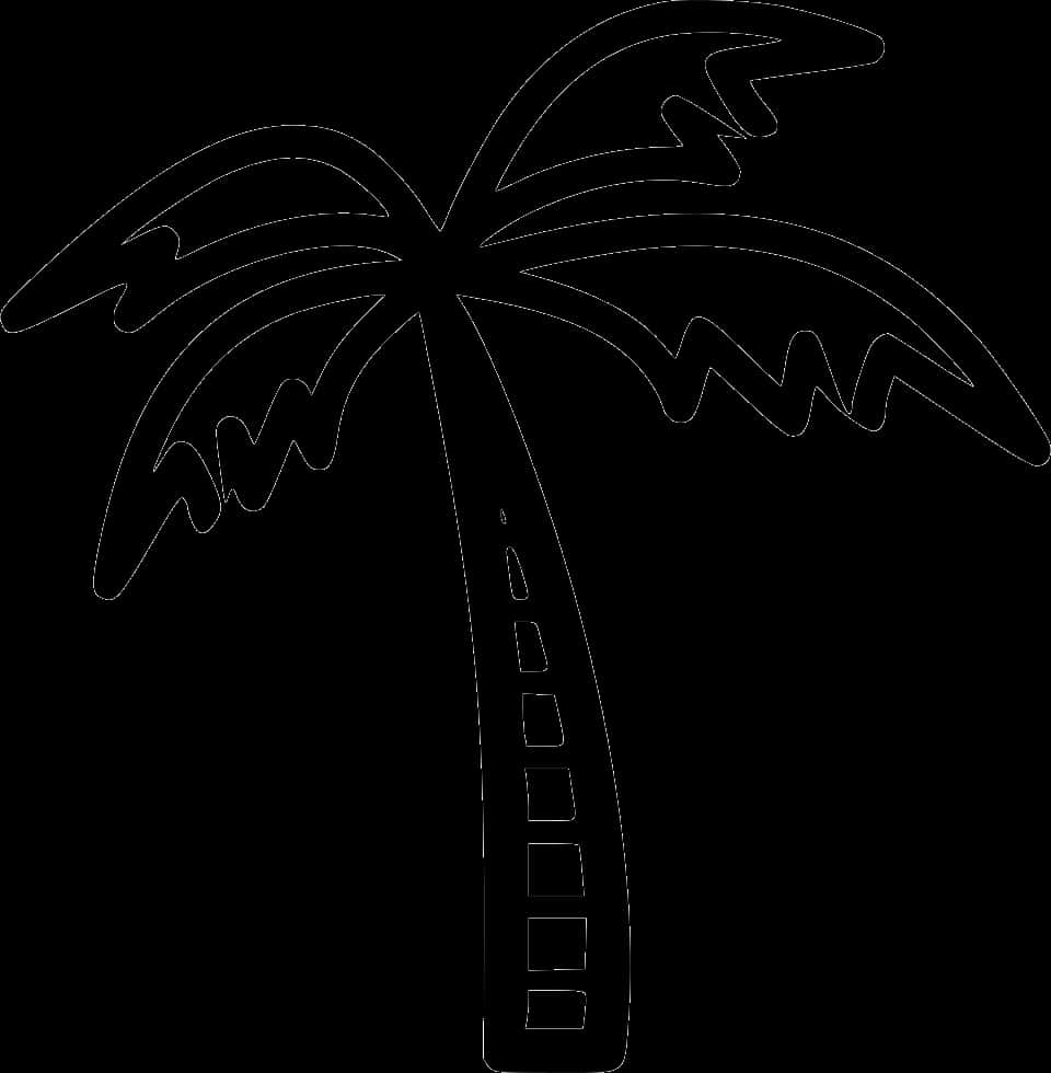 Coconut Tree Line Art