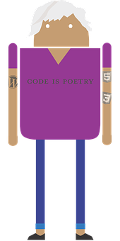 Code Is Poetry Cartoon Character