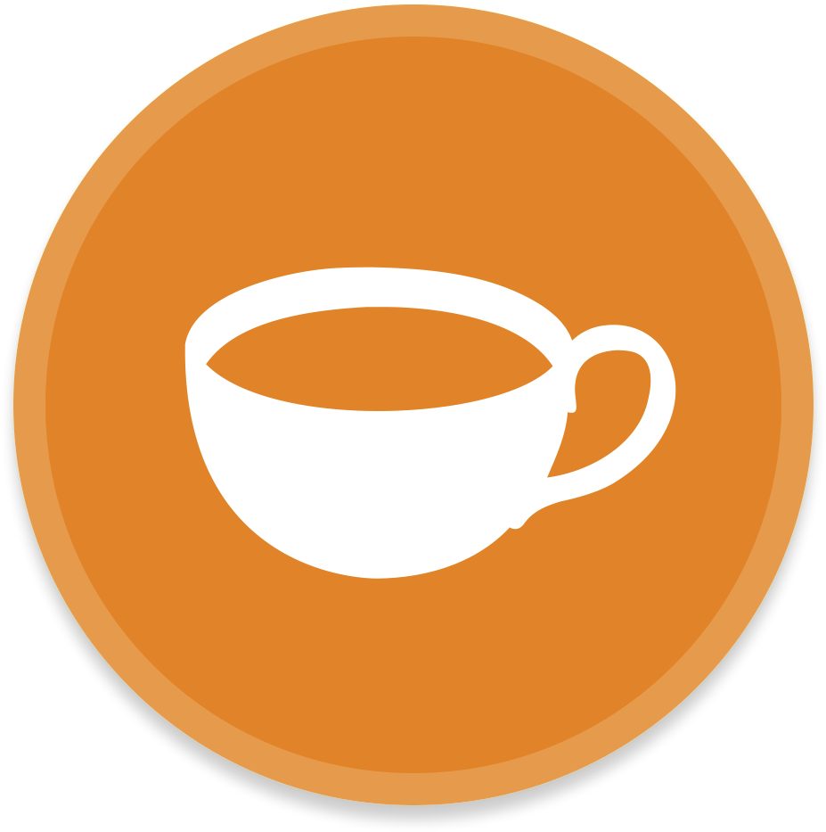 Coffee Cup Icon Orange Background