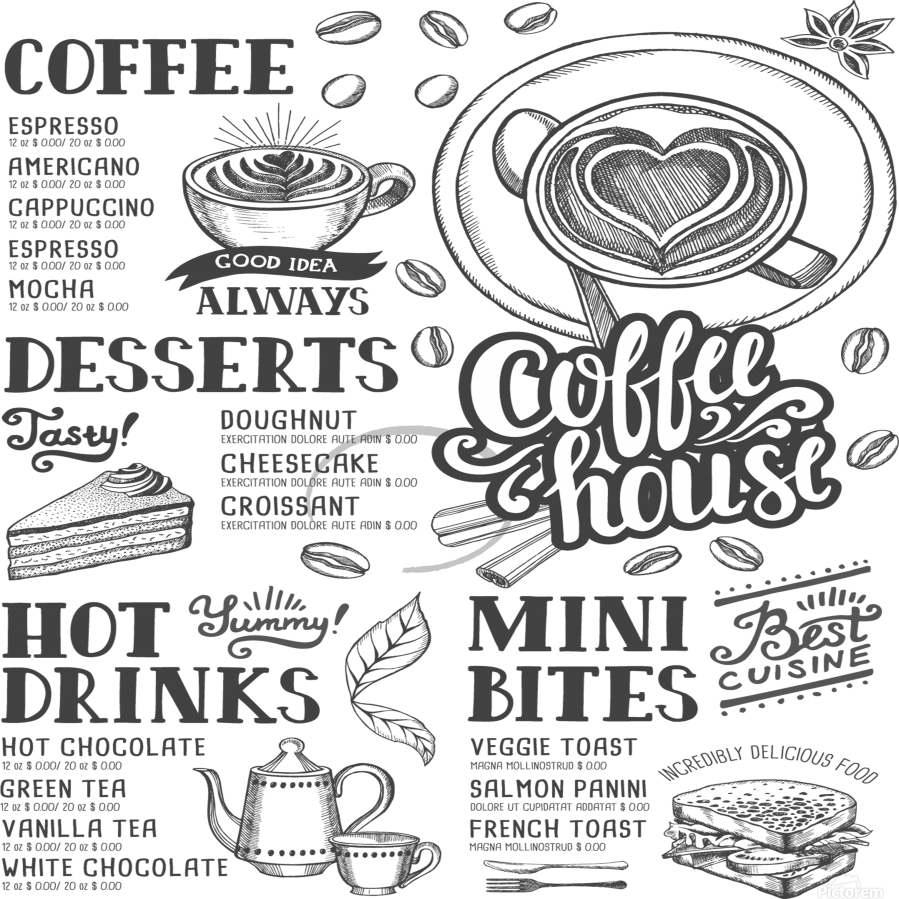 Coffee House Menu Illustration