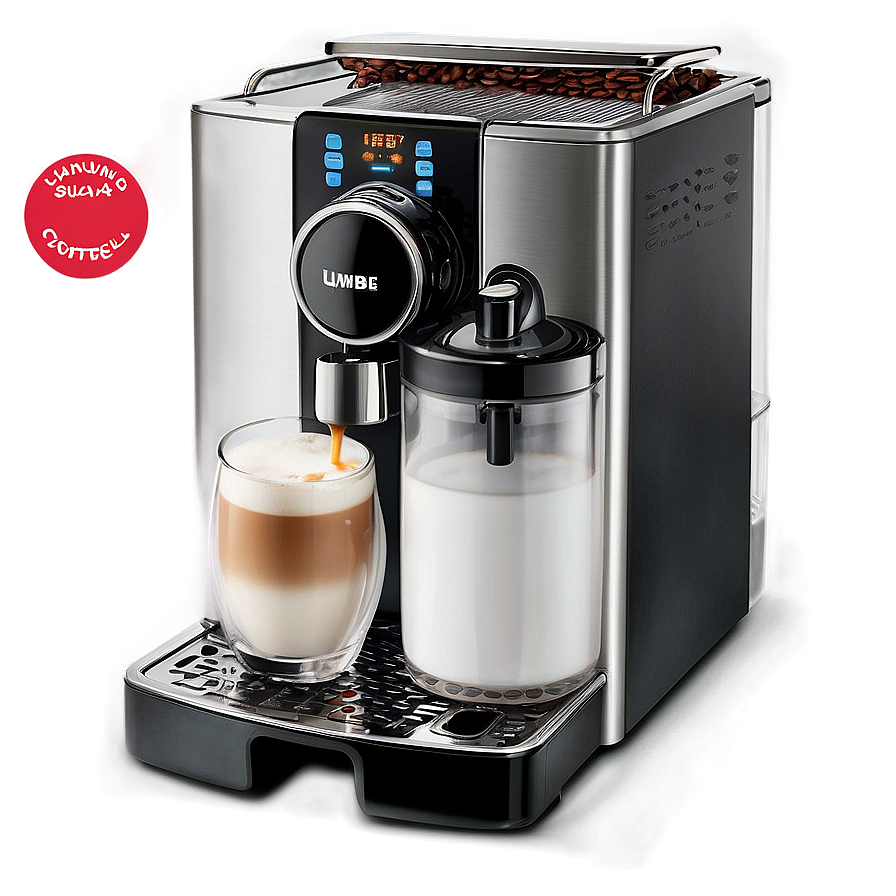 Coffee Machine With Milk Frother Png Oll12