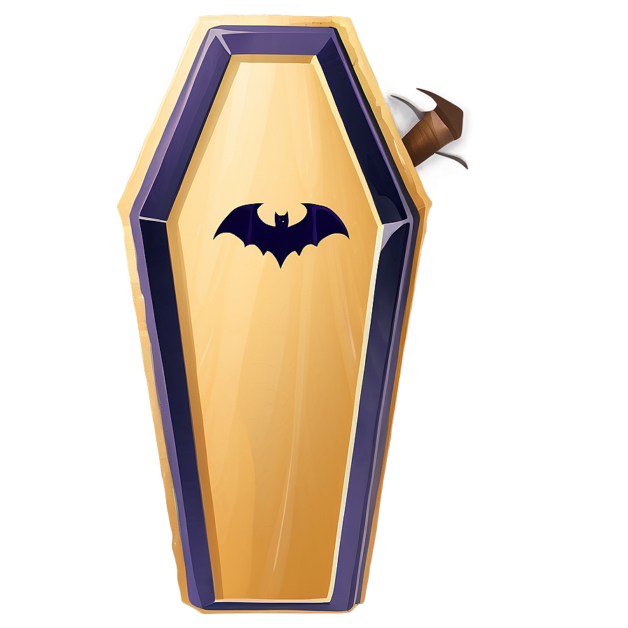 Coffin With Bat Design Png Pwt