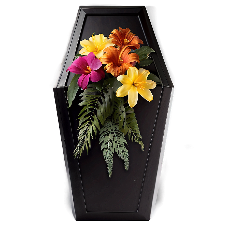 Coffin With Flowers Png 05242024