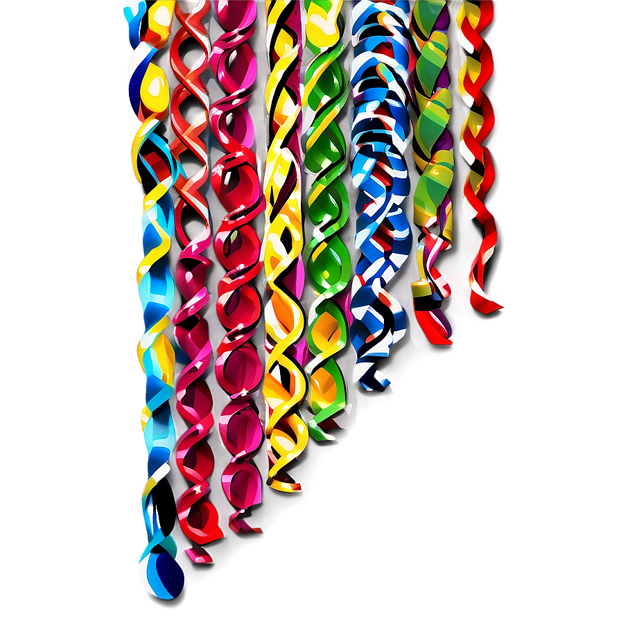 Coiled Party Streamers Png 06282024