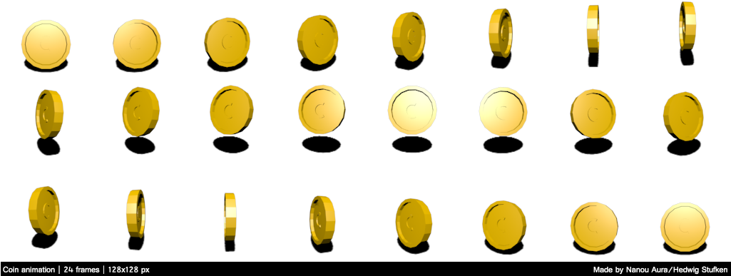 Coin Flip Animation Sprite Sheet