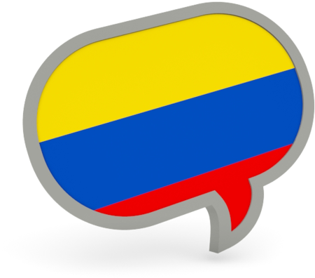 Colombian Flag Speech Bubble3 D Icon