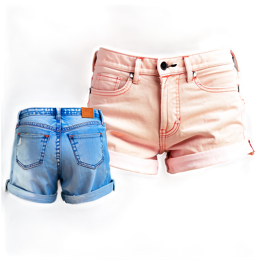 Colored Denim Jorts Png Exj