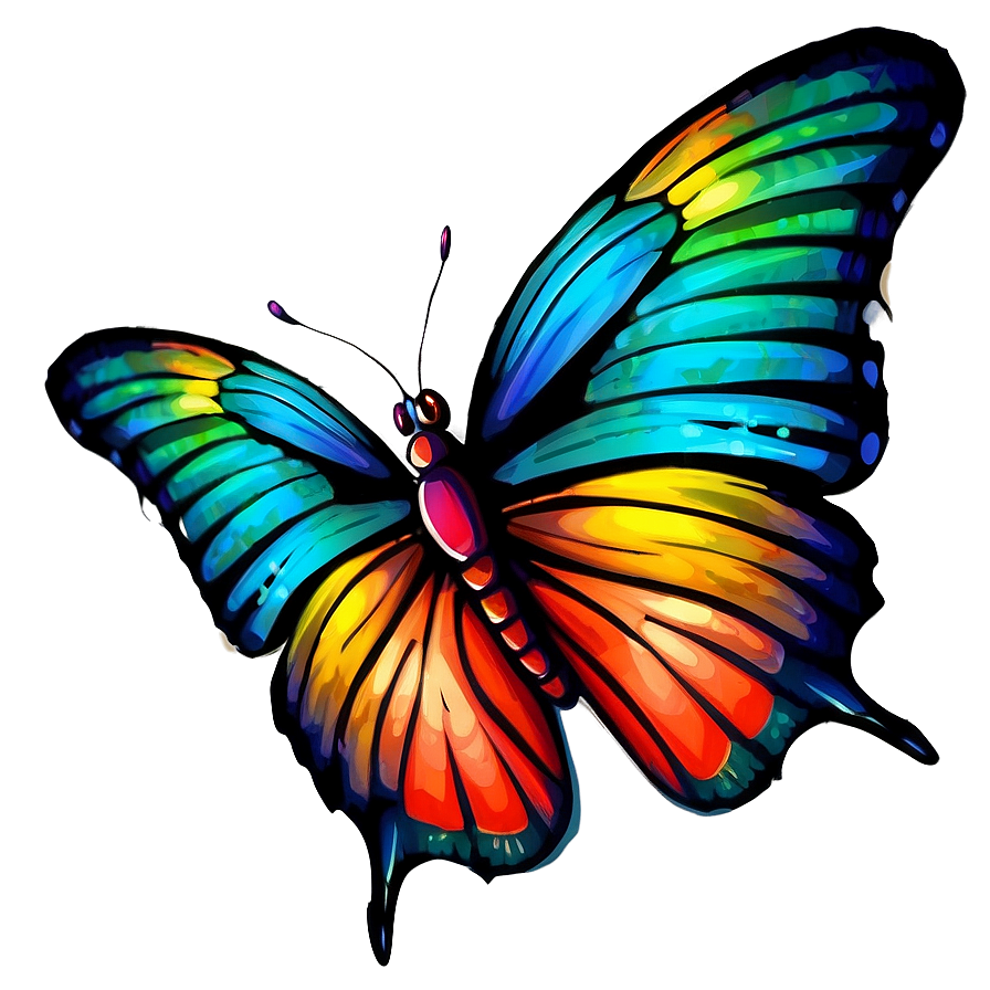 Colorful 3d Butterfly Artwork Png 06292024