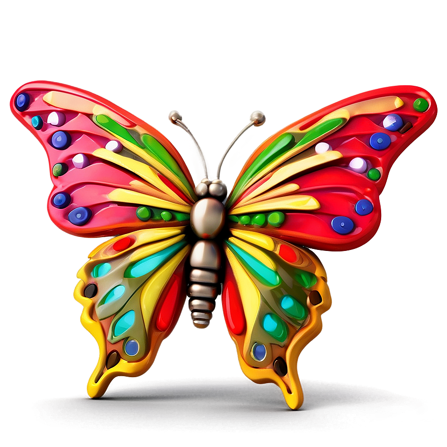 Colorful 3d Butterfly Artwork Png Ebr