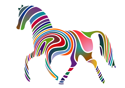 Colorful Abstract Horse Art