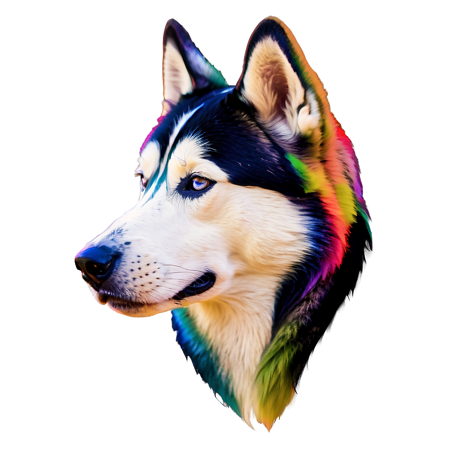 Colorful Abstract Husky Png Coe