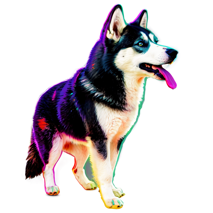 Colorful Abstract Husky Png Dhi19