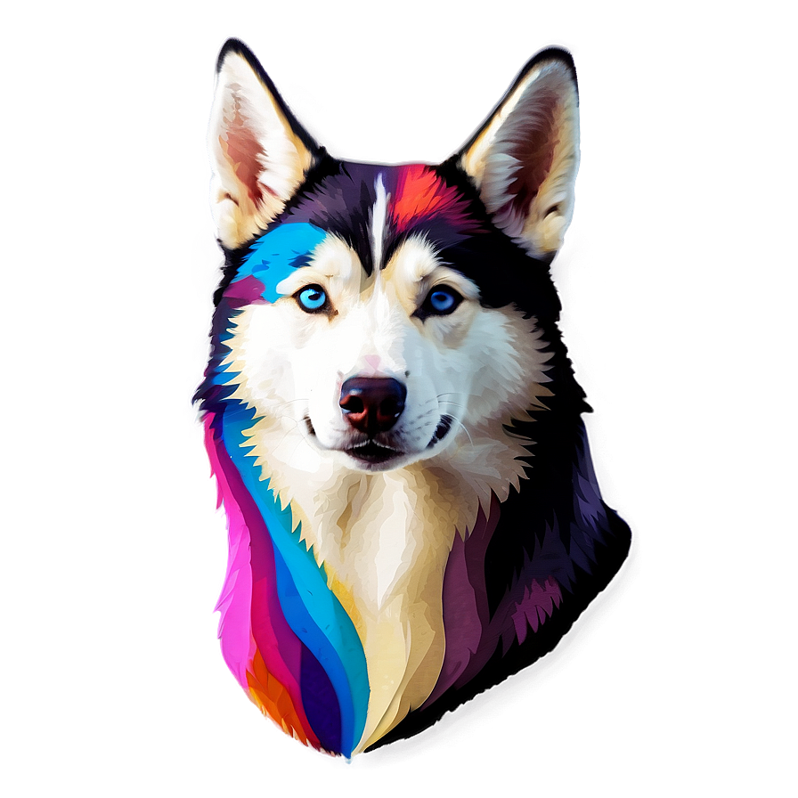 Colorful Abstract Husky Png Ybl2