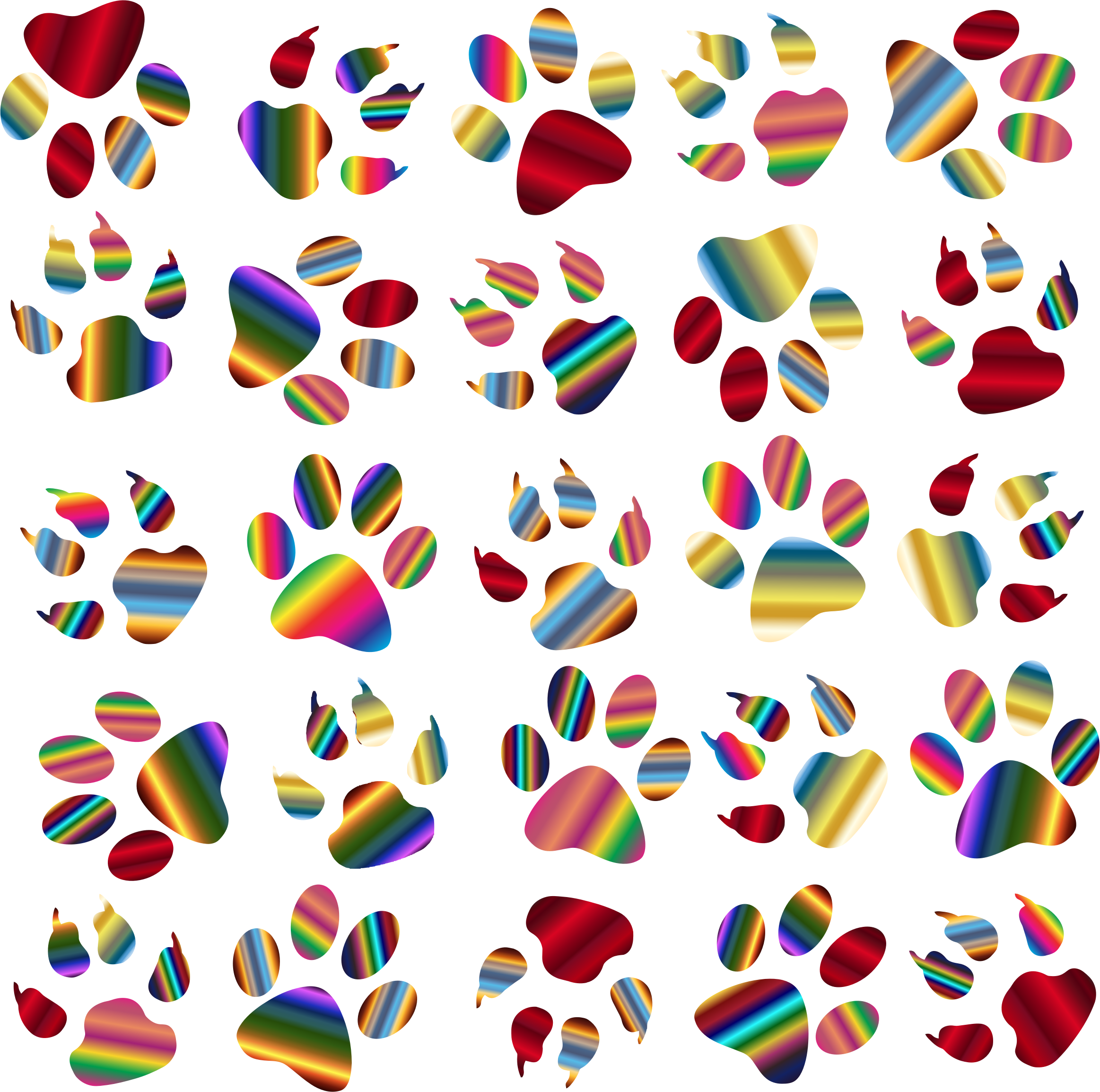 Colorful Abstract Paw Prints Pattern