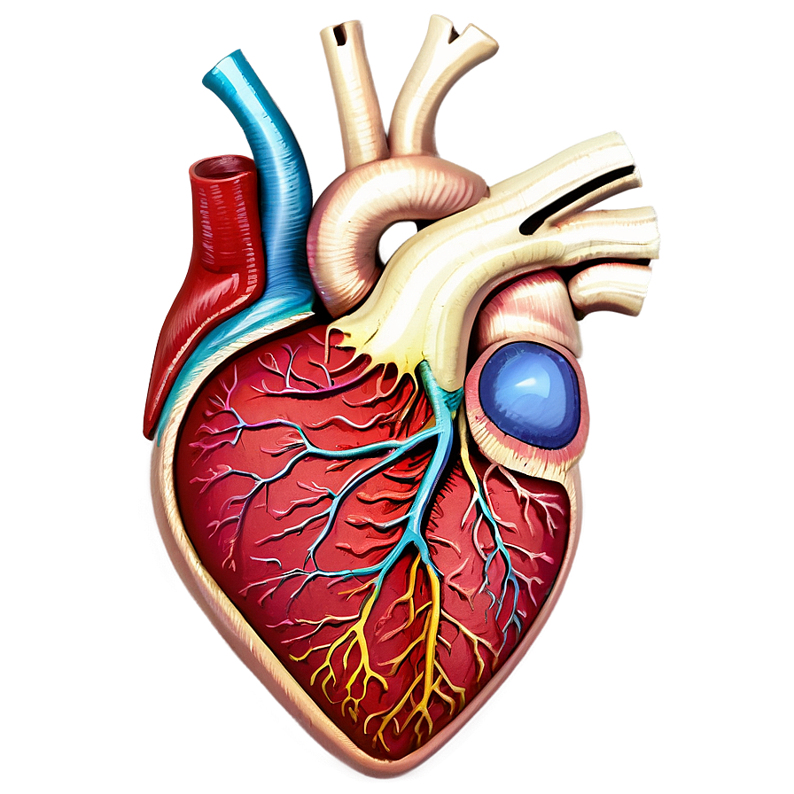 Colorful Anatomical Heart Png Dqp74