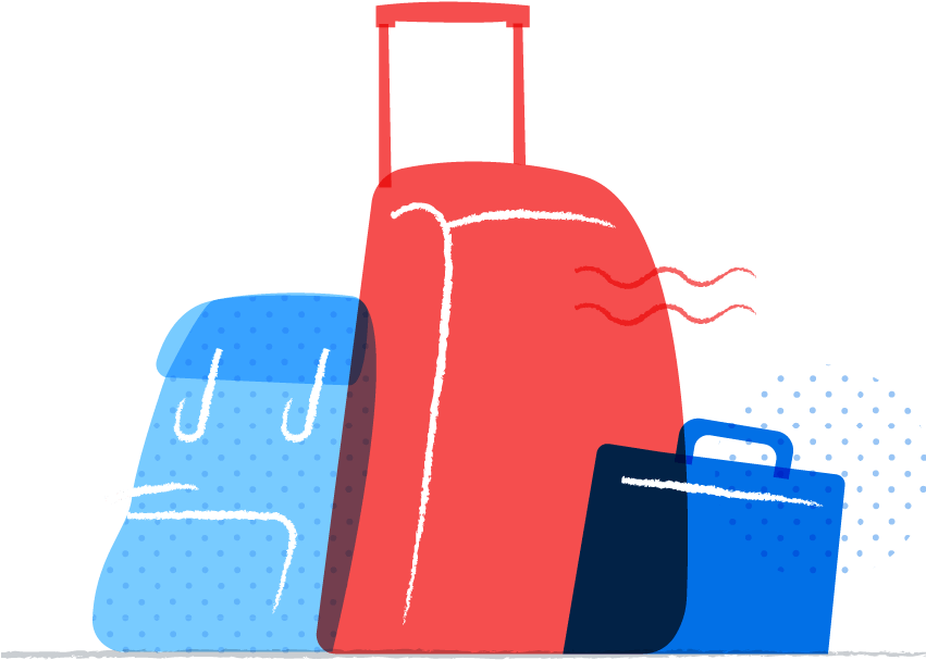 Colorful Animated Luggage Illustration